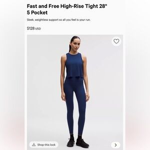High-Rise Navy 28" Tight Legging